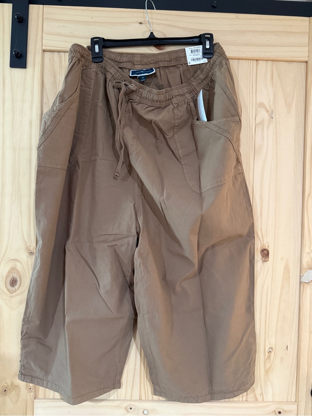 Karen Scott Portobello/ Tan Elastic Waist 3X plus capri - Picture 3 of 9